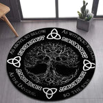 Viking Valknut Yggdrasil Tree of Life Round Area Rug: Stylish Décor