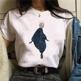 Clothes 90s Witch New Style Trend Short Sleeve Women T-shirts Cartoon Fashion Print Top Graphic Aesthetic Tshirt Female Tee - T-shirts