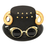 Steampunk Men Hat With Goggles Gay Top Hat Steampunk Bowler Top Hat Vintage Halloween Top Hat Gothic Carnival Nightclub