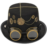 Steampunk Men Hat With Goggles Gay Top Hat Steampunk Bowler Top Hat Vintage Halloween Top Hat Gothic Carnival Nightclub