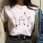 Clothes 90s Witch New Style Trend Short Sleeve Women T-shirts Cartoon Fashion Print Top Graphic Aesthetic Tshirt Female Tee - T-shirts