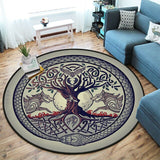 Celtic Viking Round Rug Floor Mat Tree of Life Round Carpet Yggdrasil Floor Mat Anti Slip Chair Mat for Children Kids Playmat| |