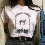 Clothes 90s Witch New Style Trend Short Sleeve Women T-shirts Cartoon Fashion Print Top Graphic Aesthetic Tshirt Female Tee - T-shirts