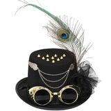 Steampunk Men Hat With Goggles Gay Top Hat Steampunk Bowler Top Hat Vintage Halloween Top Hat Gothic Carnival Nightclub