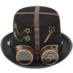 Steampunk Men Hat With Goggles Gay Top Hat Steampunk Bowler Top Hat Vintage Halloween Top Hat Gothic Carnival Nightclub