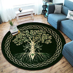 Celtic Viking Round Rug Floor Mat Tree of Life Round Carpet Yggdrasil Floor Mat Anti Slip Chair Mat for Children Kids Playmat| |