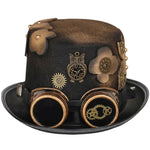 Steampunk Men Hat With Goggles Gay Top Hat Steampunk Bowler Top Hat Vintage Halloween Top Hat Gothic Carnival Nightclub