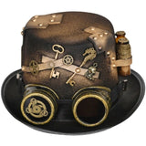 Steampunk Men Hat With Goggles Gay Top Hat Steampunk Bowler Top Hat Vintage Halloween Top Hat Gothic Carnival Nightclub