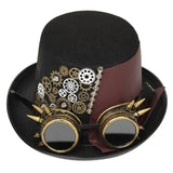 Steampunk Men Hat With Goggles Gay Top Hat Steampunk Bowler Top Hat Vintage Halloween Top Hat Gothic Carnival Nightclub