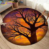 Embrace Norse Elegance: Tree of Life Rune Pattern Round Rug - Enhance Your Living Space with Vibrant Rainbow Print - Perfect for Viking Home Decor & Cozy Floors