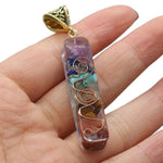 Charms Orgonite Amulet Crystal Pendants Reiki Heal 7 Chakras Gold-plated Yoga Meditation Resin Jewelry for Making Necklace Gift