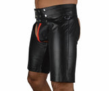 Sexy Lingerie Gay Men Faux Leather Lace Up Pants New Hot Black Mens Latex Pvc Bondage Open Cortch Shorts Gothic Fetish - Exotic Pants