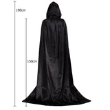 Halloween Costume Hooded Cloak Wicca Robe Cosplay Costumes Black Black Cloak Scary Witch Devil Role Play Halloween Party Decor