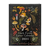 Calendar for a Magical 2024 Wall Calendar Creative Animals Witch Calendar New Year Monthly Planner Art for Wall Decoration