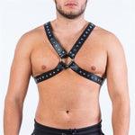 Fetish Gay Bdsm Leather Chest Harness Men Adjustable Sexual Body Bondage Cage Harness Belts Rave Gay Clothing For Adult Sex - Exotic Tanks