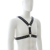 Fetish Gay Bdsm Leather Chest Harness Men Adjustable Sexual Body Bondage Cage Harness Belts Rave Gay Clothing For Adult Sex - Exotic Tanks