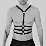 Fetish Men Sexual Chest Leather Harness Belts Adjustable Bdsm Gay Body Bondage Harness Strap Rave Gay Clothing For Adult Sex - Exotic Tanks