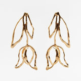 Oversiezd Hollow Tulip Dangle Earrings For Women 2022 Personality Metal Cool Retro Brand Flower Long Drop Earrings Jewelry Girls| |
