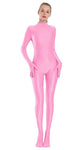 Adult Black Spandex Full Body Zentai Footed Jumpsuit Unisex Bodysuit Women Handed Unitard Skin Tight Halloween Costume