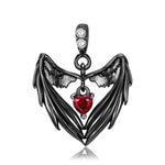 925 Sterling Silver Butterfly Moth Skull Scream Black Wings Chain Necklace for Girl Women Jewelry