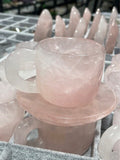 Natural Rose Quartz Cup Crystal Hand Carved Drink ware Crystal Stone Tea Coffee Milk Cup set