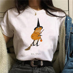 Clothes 90s Witch New Style Trend Short Sleeve Women T-shirts Cartoon Fashion Print Top Graphic Aesthetic Tshirt Female Tee - T-shirts