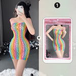 Sexy Lingerie Mesh Clothes Lace Colorful Fishnet Socks Hollow Bodysuit Porn Underwear Women Body Bodystockings Sissy Nightwear