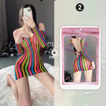 Sexy Lingerie Mesh Clothes Lace Colorful Fishnet Socks Hollow Bodysuit Porn Underwear Women Body Bodystockings Sissy Nightwear