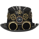 Steampunk Men Hat With Goggles Gay Top Hat Steampunk Bowler Top Hat Vintage Halloween Top Hat Gothic Carnival Nightclub