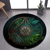 Viking Valknut Yggdrasil Tree of Life Round Area Rug: Stylish Décor