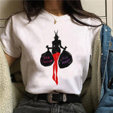 Clothes 90s Witch New Style Trend Short Sleeve Women T-shirts Cartoon Fashion Print Top Graphic Aesthetic Tshirt Female Tee - T-shirts