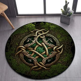 Viking Valknut Yggdrasil Tree of Life Round Area Rug: Stylish Décor