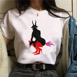 Clothes 90s Witch New Style Trend Short Sleeve Women T-shirts Cartoon Fashion Print Top Graphic Aesthetic Tshirt Female Tee - T-shirts