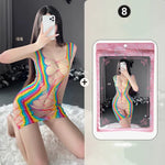 Sexy Lingerie Mesh Clothes Lace Colorful Fishnet Socks Hollow Bodysuit Porn Underwear Women Body Bodystockings Sissy Nightwear