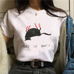 Clothes 90s Witch New Style Trend Short Sleeve Women T-shirts Cartoon Fashion Print Top Graphic Aesthetic Tshirt Female Tee - T-shirts