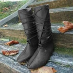 Gothic Steampunk Medieval Costume Men Knight Boots Viking PU Leather Warrior Women Cosplay Boot Carnival Party Shoes Prop