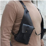 Medieval Steampunk Leather Shoulder Harness Holster Bag Vintage Double Phone Pocket Vest Festival Viking Costume For Men Women