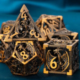 DND Metal Dice Set Dungeon and Dragon Gifts Hollow D&D Dice Set RPG Large Polyhedral Dice Role Playing Dice D20 D12 D8 D6