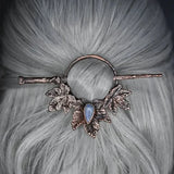 Vintage Moonstone Hair Sticks Gothic Skull Hair Chopsticks Retro Maple Hairpins Viking Hair Accessories for Women tiara 2023