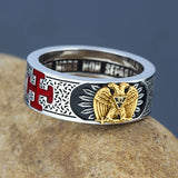 Customade Scottish Rite Master Mason Masonic 32 Degree Double Eagle Dropshipping Sterling Silver Ring