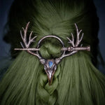 Vintage Moonstone Hair Sticks Gothic Skull Hair Chopsticks Retro Maple Hairpins Viking Hair Accessories for Women tiara 2023