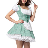 German Beer Festival Costume Halloween Adult Women Dress Oktoberfest Uniform Fancy Party Cosplay Dress Low Neck Uniform Set