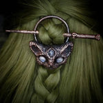 Vintage Moonstone Hair Sticks Gothic Skull Hair Chopsticks Retro Maple Hairpins Viking Hair Accessories for Women tiara 2023