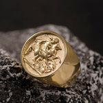 Valily Stainless Steel Sovereign Coin Ring Gold Color Roman Solider Ring For Men Women Party Jewelry Gift Bague Homme - Rings