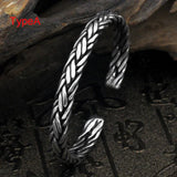 Viking Bangle Mens Braided Cuff Bracelet