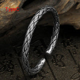 Viking Bangle Mens Braided Cuff Bracelet