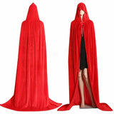 Adult Halloween Velvet Cloak Cape Hooded Medieval Costume Witch Wicca Vampire Men Women Scary Costumes