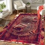 Viking Odin Wolf Rug Viking Norse Mythology Large Area Rugs Comfortable Carpet Rugs For Bedroom Printed Mat Bedroom Decor Carpet