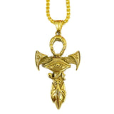 Vintage Egyptian Patronus Eye Of Horus Pendant Necklace Men Women Stainless Steel Cross Necklace Chain Amulet Jewelry Wholesale - Necklace