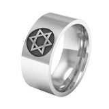 Wedding Bands Ranzwal 8mm Stainless Steel Star of David Rings for Men Women Titanium Steel Ring Jewelry US SIZE 7~13|Wedding Bands| Ancient Treasures Ancientreasures Viking Odin Thor Mjolnir Celtic Ancient Egypt Norse Norse Mythology